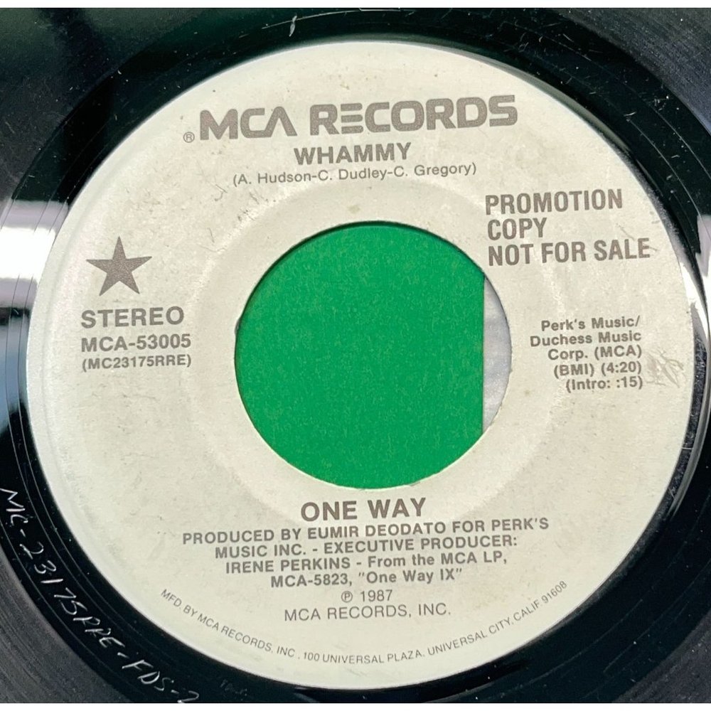 Whammy One Way 45 Disco Promo 1987 MCA Records 53005 WLP